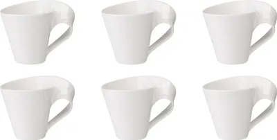Produktbild von Villeroy & Boch NewWave Caffè 6er Set Becher mit Henkel 180ml weiß Porzellan