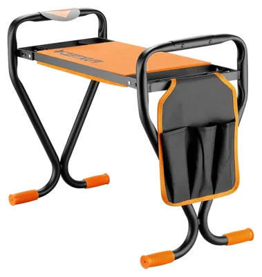 Produktbild von Gartenhocker FX-KB1 Kniebank für den Garten, klappbar – bis 100 kg – mit Werkzeugtasche und Polster
