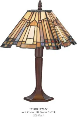 Produktbild von Casa Padrino Tiffany Tischleuchte Durchmesser 21cm, Höhe 36cm Mod9 Mosaik Leuchte Lampe Hockerleuchte
