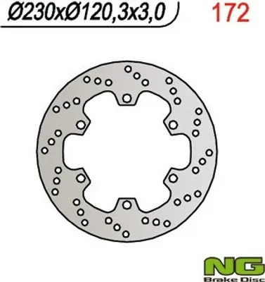 Immagine prodotto di Disco Freno Anteriore Kawasaki Kmx 125 (86-03) (230X120X4) 6 Fori Ø 10,5