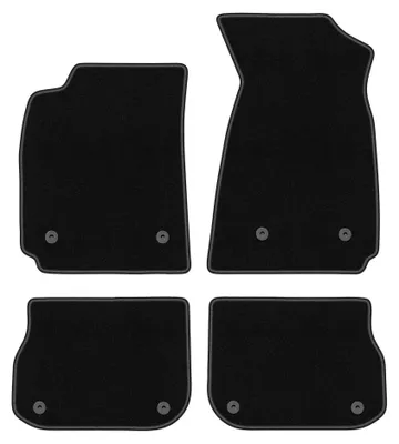 Image de Tapis de sol en moquette pour Audi A4 B5 1995-1999 (berline/break) – jeu 4 pièces, noirs, sur mesure – Wielganizator BASIC