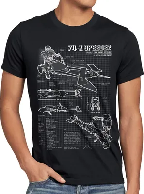 Produktbild von style3 74-Z Speeder Bike Herren T-Shirt blaupause endor