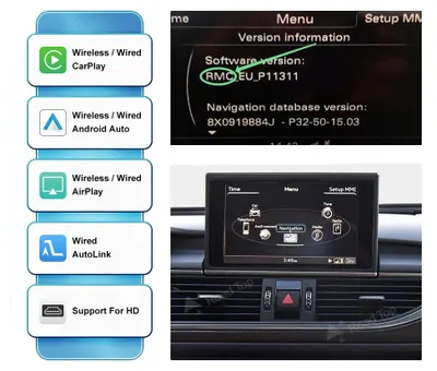 Obrázek produktu pro Bezdrátový modul CarPlay, kompatibilní s modely Audi A6 a A7, podpora digitálních mediálních formátů, 12–16 RMC