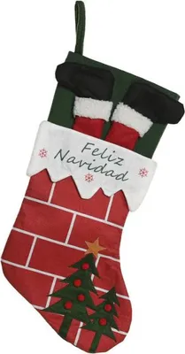 Produktbild von Weihnachtsstrumpf Home ESPRIT Schwarz Rot grün 28 x 2 x 50 cm