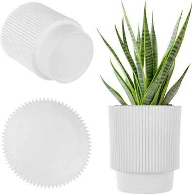 Immagine prodotto di KADAX vaso da fiori 13cm copripiante supporto per fiori plastica bianco