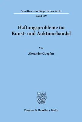 Produktbild von Haftungsprobleme im Kunst- und Auktionshandel.