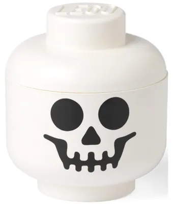 Produktbild von LEGO Storage Head "Skelett" mini (weiß/schwarz)