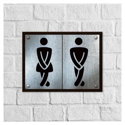 Produktbild von WC Schild Türschild modern schwarz grau Mann Frau gemischt Toilette Toilettenschild Klo 20 x 15 cm