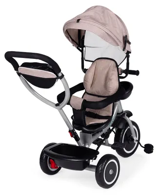 Immagine prodotto di ECOTOYS WQL-066: Triciclo per bambini, trasformabile in passeggino con sedile girevole a 360°, 2 in 1, color beige