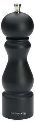 Salzmühle aus Edelstahl, manuell, schwarz, 14,5 cm