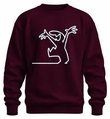 Zdjęcie produktu dla La Linea Strichmännchen Balum Retro Osvaldo Cavandoli, bluza z kapturem, kolor burgundowy, rozmiar M