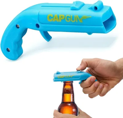 Obrázok produktu pre Otvárač na fľaše, modrý dizajn pištole, pre párty