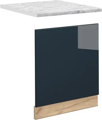 Produktbild von Frontblende Vicco Fame-Line Dunkelblau Hochglanz 60 cm , AP Marmor, Model 49696