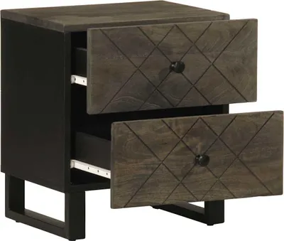 Produktbild von vidaXL Nachttisch Schwarz 40x33x46 cm Massivholz Mango