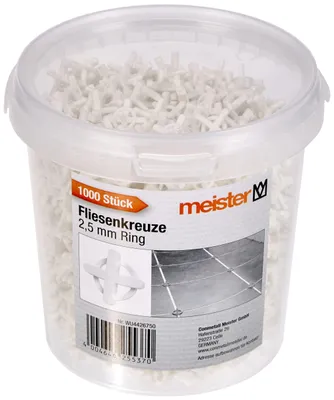 Produktbild von Meister Fliesenkreuze 2,5 mm – 1200 Stück – weiß – Fugenkreuze