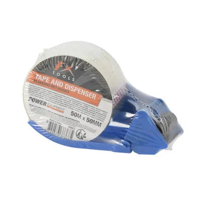 Produktbild von Ergonomischer Handabroller für Paketbänder Inkl. Klebeband Packband Abroller Klebebandabroller