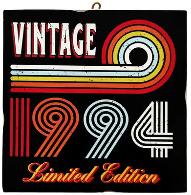 Wandbild Geburtsjahr 1994, 23x23 cm, Laserdruck auf MDF-Holz