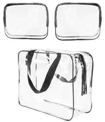 Produktbild von Transparente Kosmetiktasche 3er-Pack, Wasserdichte PVC-Make-up-Tasche, Für Reise Und Alltag