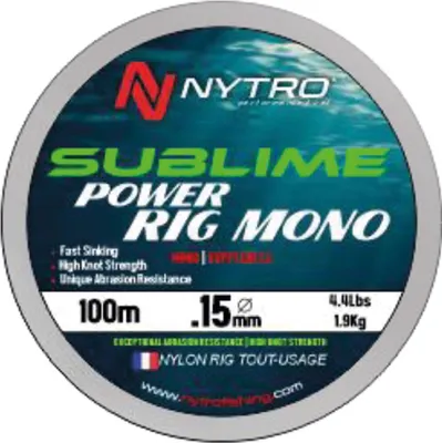 Obrázok produktu pre Rybársky vlasec Method Feeder Nytro Sublime Power Rig Monofil 100 m 0,19 mm