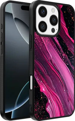 Produktbild von Smartphonica Handytasche Geeignet für iPhone 16 Pro Max mit Marmordruck - TPU Rückseite Abdeckung Fall Marmor Design - Lila Rosa