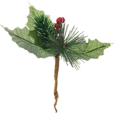 Produktbild von Stechpalmenzweig mit roter Beerentraube 15 cm