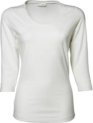 Produktbild von Tee Jays 460 | Ladies 3/4 Sleeve Stretch Damen T-Shirt - Farbe: White - Größe: M