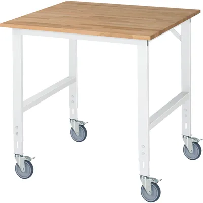Produktbild von RAU Arbeitstisch 1000x1000x910-1230 fahrbar B-Platte 25mm l.gr