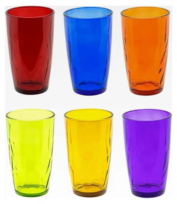 Produktbild von 6-teiliges Set - bunte Trinkgläser für Wasser und Saft - ca. 320ml – spülmaschinenfest