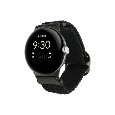 Kwnobile Nylon-Armband Kompatibel Mit Ticwatch GTH/E3/C2 – Schwarz, Verstellbar 14-22 Cm
