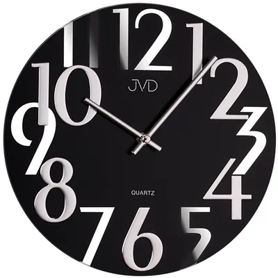 Produktbild von JVD HT101.2 Wanduhr Quarz analog schwarz rund modern