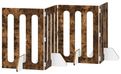 Immagine prodotto di vidaXL Recinto pieghevole per animali domestici, 4 pezzi, legno di faggio affumicato, 201 x 38 x 70 cm