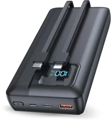 Produktbild von Siltcon® Powerbank 30000mAh – 22,5W Schnellladegerät – USB-C/USB-A – LED-Anzeige – Externer Akku – Notfallset