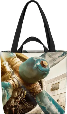 Produktbild von VOID Retro Propellermaschine Tasche 33x33x14cm,15l Einkaufs-Beutel Shopper Einkaufs-Tasche Bag
