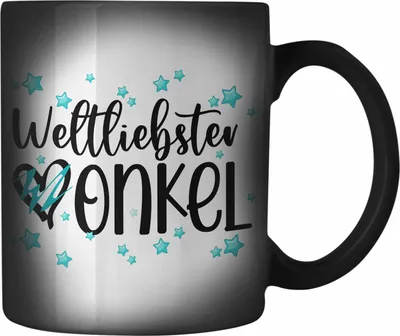 Produktbild von Trendation - Bester Onkel Farbwechsel Zauber-Tasse Geschenk Farbwechsel Zauber-Tassen Geburtstag Geschenkideen Weihnachten (Schwarz)
