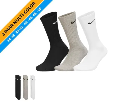 Produktbild von NIKE Socken - Farbe: 3 Paar Multi-Color Tennis Socken - Größe: 46-50