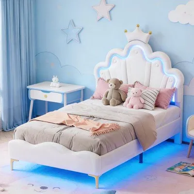 Obrázek produktu pro Dětská postel 90 x 200 cm - s LED osvětlením - bílá