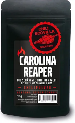 Produktbild von CHILI SCOVILLA Carolina Reaper Pulver im SealPack, 15g