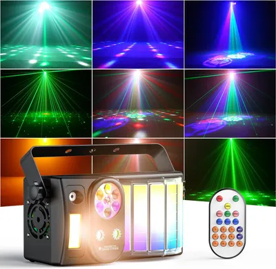 Produktbild von LED Bee’s Eye 5-in-1 - DMX Bühnenlicht - 40 W - DMX512 12 Kanäle - Sound-aktiviert/Auto/Master-Slave - RGB Stroboskop & Laser - Warmweiß