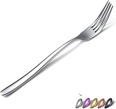 Produktbild von Roestfester Stahl Tafelvorken Set - 6-Teilig - Dessertlöffel - Salatlöffel - Silberfarben - Waschmaschinetauglich