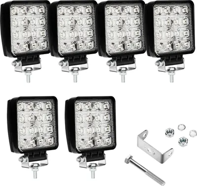 Produktbild von Jopassy 6 Stück 48W LED Arbeitsscheinwerfer Zusatzscheinwerfer Offroad Auto Scheinwerfer 10-30V Kaltweiß Arbeitslicht IP67 Wasserdicht