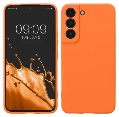 Zdjęcie produktu dla Etui kwmobile na telefon Samsung Galaxy S22 – miękkie silikonowe etui – etui ochronne – kolor Fruity Orange