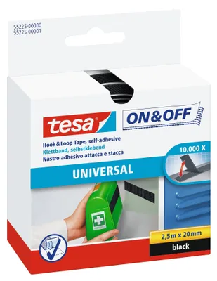 Imagen del producto de tesa 55225-00000-02: Cinta adhesiva tesa para aplicaciones de conexión y desconexión, para pegar, 2,5 m x 20 mm, color