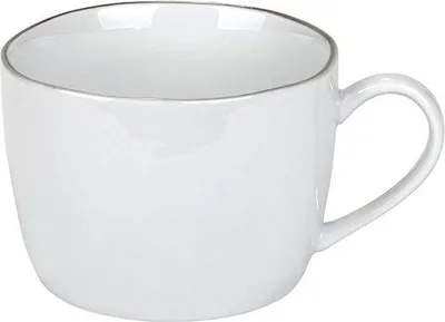 Produktbild von Lambert PIANA KAFFEE-/TEETASSE WEIß RAND GRAU 60020070 SP25-2
