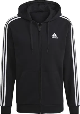 Obrázek produktu pro adidas Pánská sportovní bunda Essentials Fleece 3-Stripes Hoodie Black White, Velikost:S