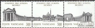 Produktbild von Briefmarken Vatikanstadt 1991 Mi 1043-1045 Dreierstreifen (kompl. Ausgabe) gestempelt Bischofssynode