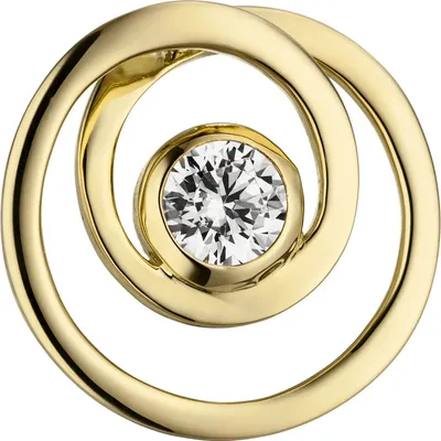 Produktbild von Anhänger Halsschmuck weißer Zirkonia in einer Spirale 925 Silber gelbvergoldet