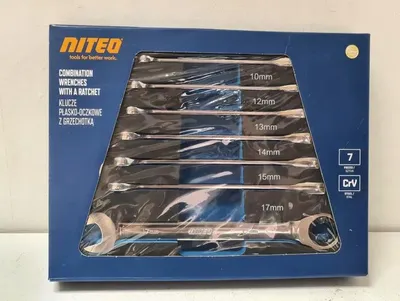 Produktbild von Niteo Tools 7-teiliges Ringmaulschlüssel-Set mit Ratsche, Cr-V