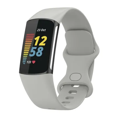 Produktbild von Strap-it® Fitbit Charge 5 Silikonarmband (Grau) - Große: S/M