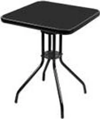 Produktbild von Luxus Bistrotisch Schwarz Glas / Metall 60x60cm