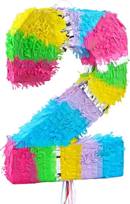 Image de Pinata chiffre 2 multicolore pastel